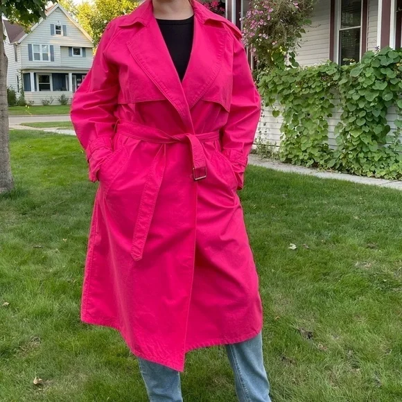 TOGETHER XL PINK TRENCH COAT LONG